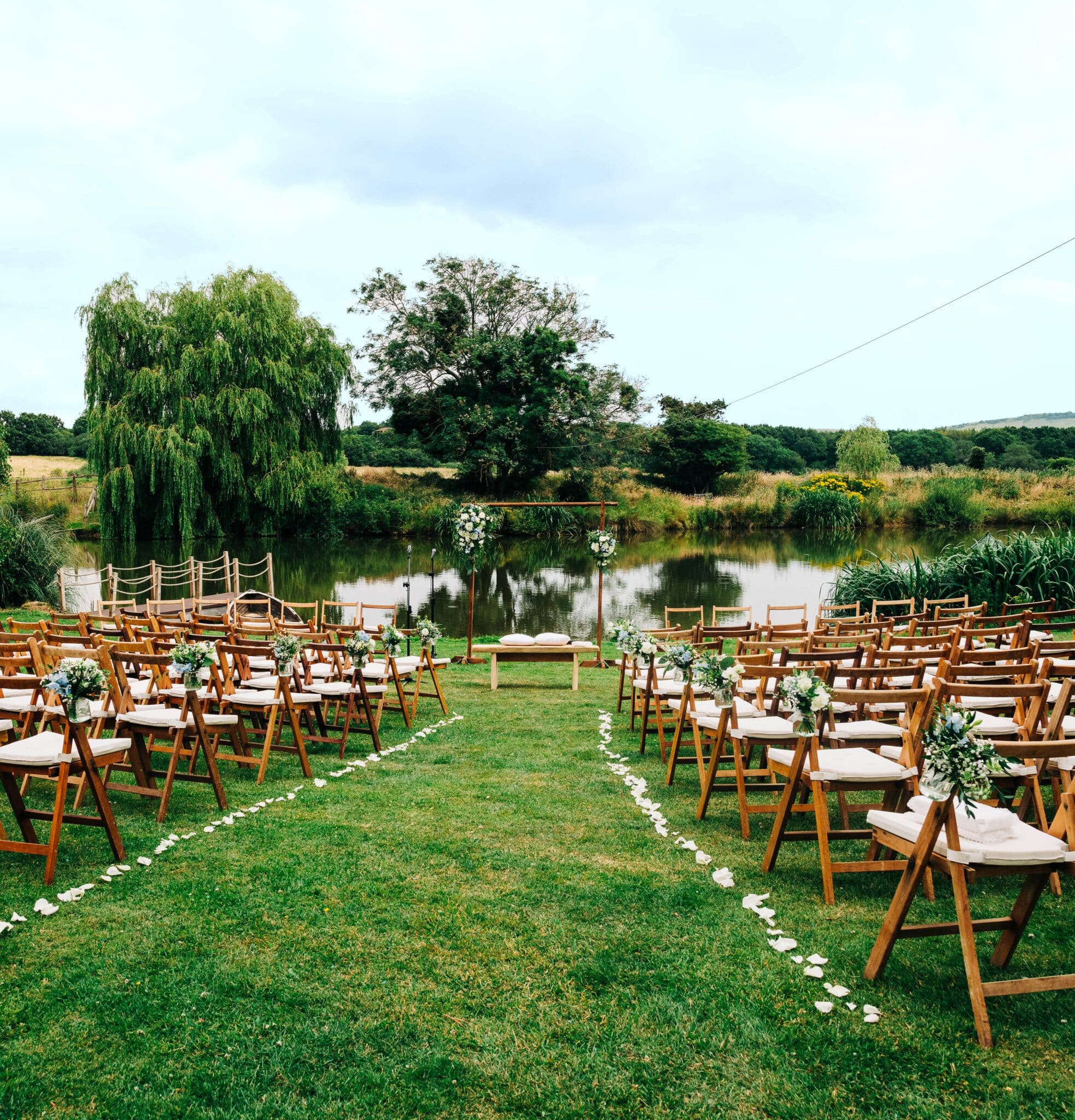 1940s folding chairs, outdoor ceremony edit copy