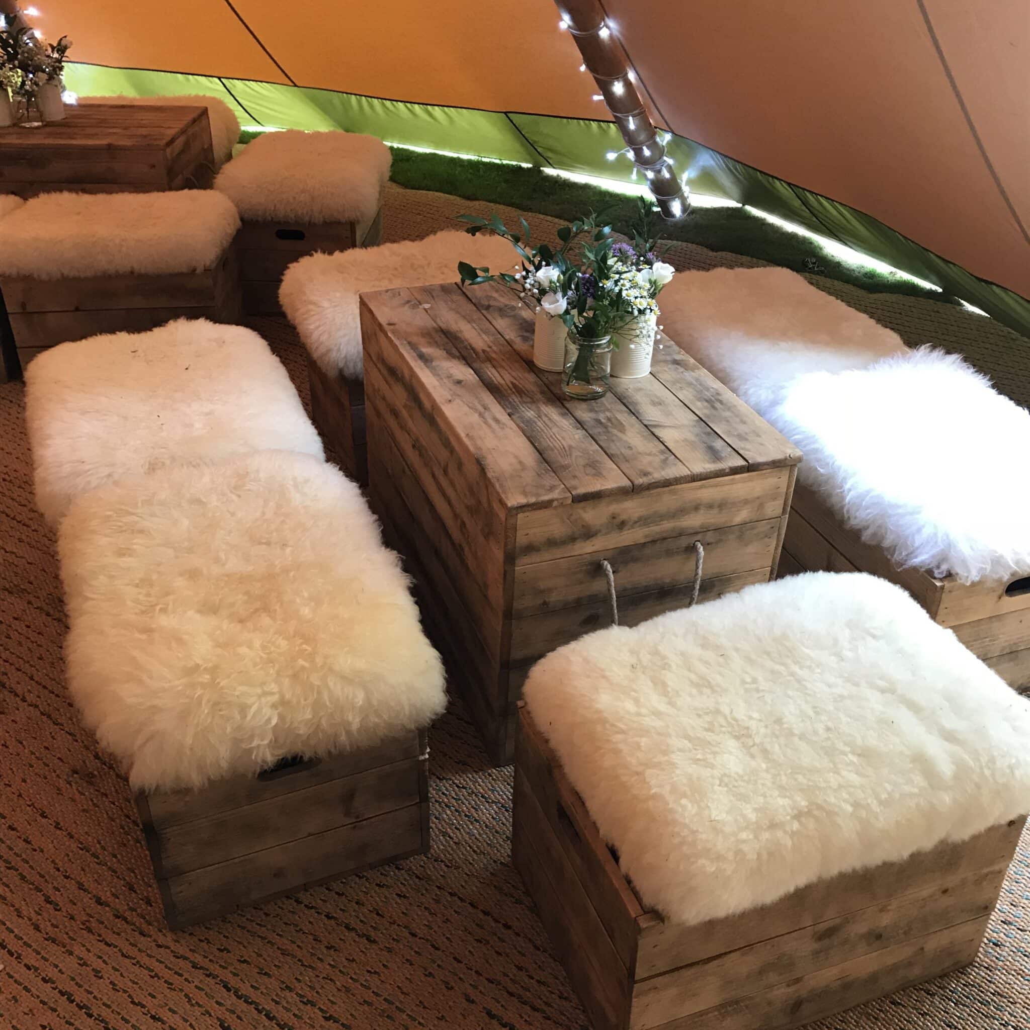 Apple crate stools, toy crate tables copy